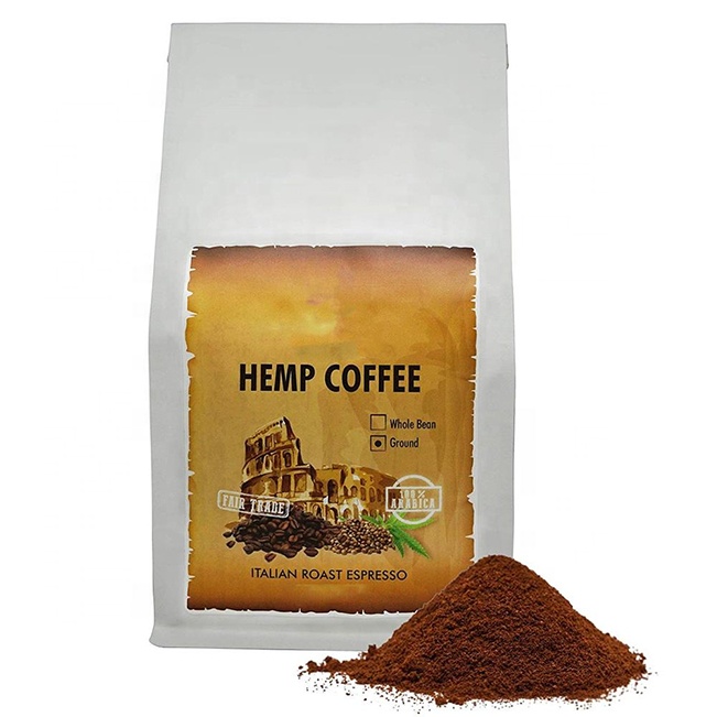 Wholesale Hemp Extract Hemp Infused Ground Coffee Cannabidiol No THC CBD Hemp Coffee Stress Relief 12oz 1000mg Bag