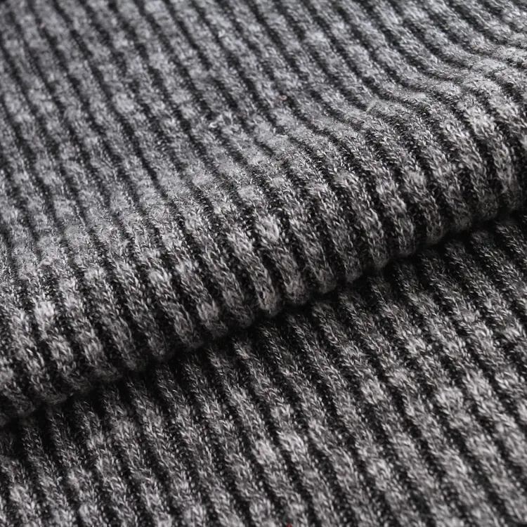Warming colorful bamboo design tc cotton ribbed custom slub rib knit fabric for sweater