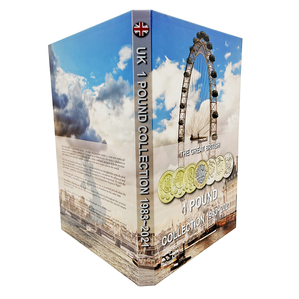 2021 high end hardcover UK 1 pound coin collecting album