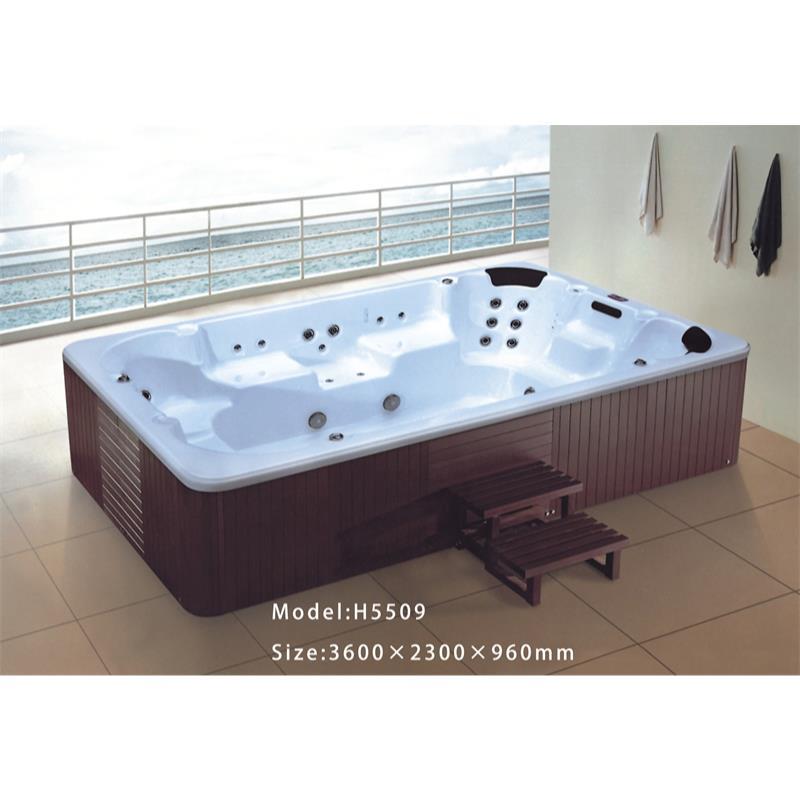New design 8 person family outdoor spa jet massage soaking bathtub with tv hot bath tub