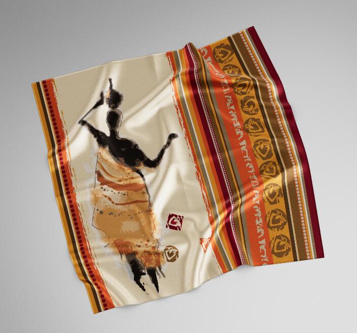 Custom Print square Satin Silk Scarf Women Scarf Shawl for Museum Exhibition
