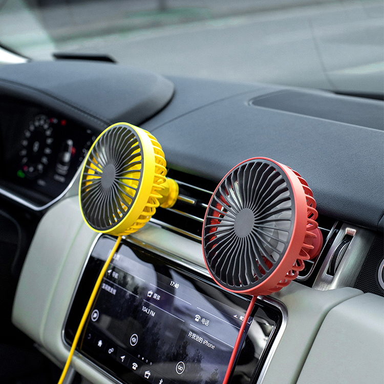 Factory Price 4 inch USB mini 3 Speed Car electric fan Rotatable air cooling fan with LED