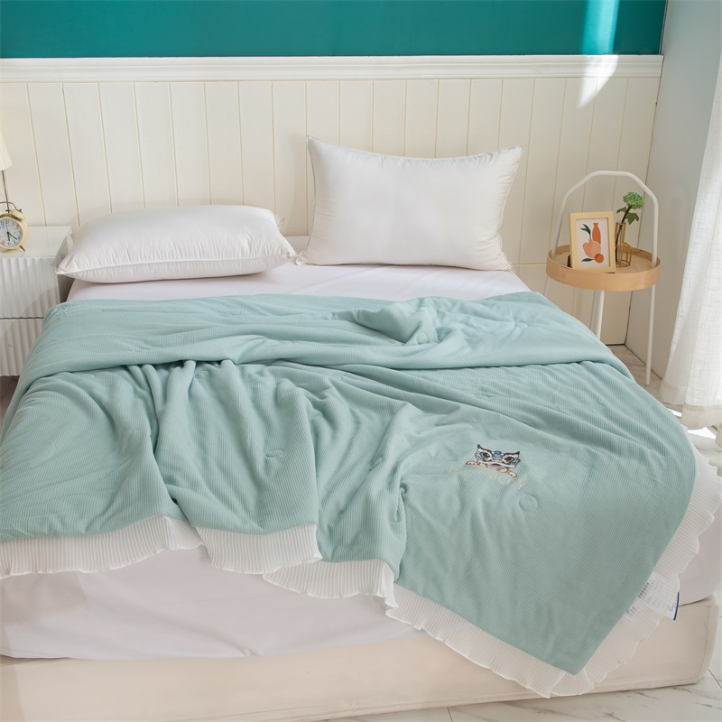 150 * 200cm-Bedding комфорт пространства лоскутного шитья вафельная трикотажная ткань летнее одеяло весь набор перо шелк хлопок полиэстер заполнения