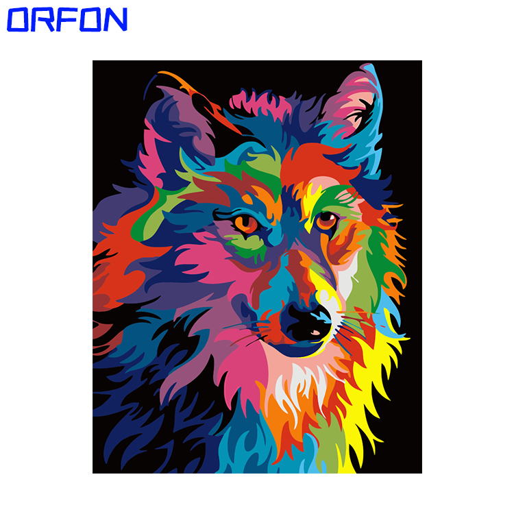 Orfon LY225 краска по номерам DIY Цифровая картина маслом Современные животные волк импрессионисты абстрактный пейзаж на холсте без рамки