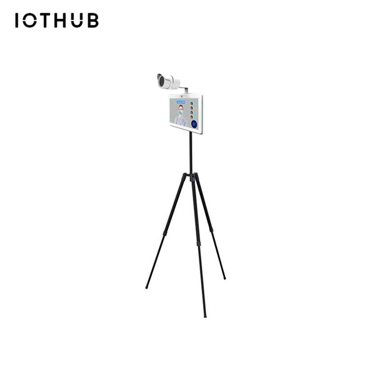 10 Inch Desktop Bracket /Wall Mount Android 7.1 Temperature Monitoring Walk-Through Metal Detector With Binocular Camera