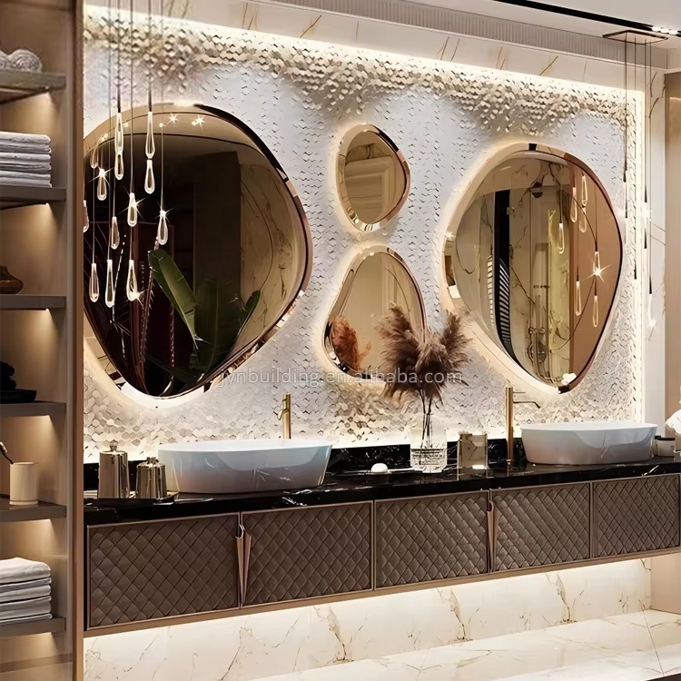 highend hotel bathroom furniture wall mounted lavatory Luxury bathroom vanities combo aluminum bathroom cabinet with mirror