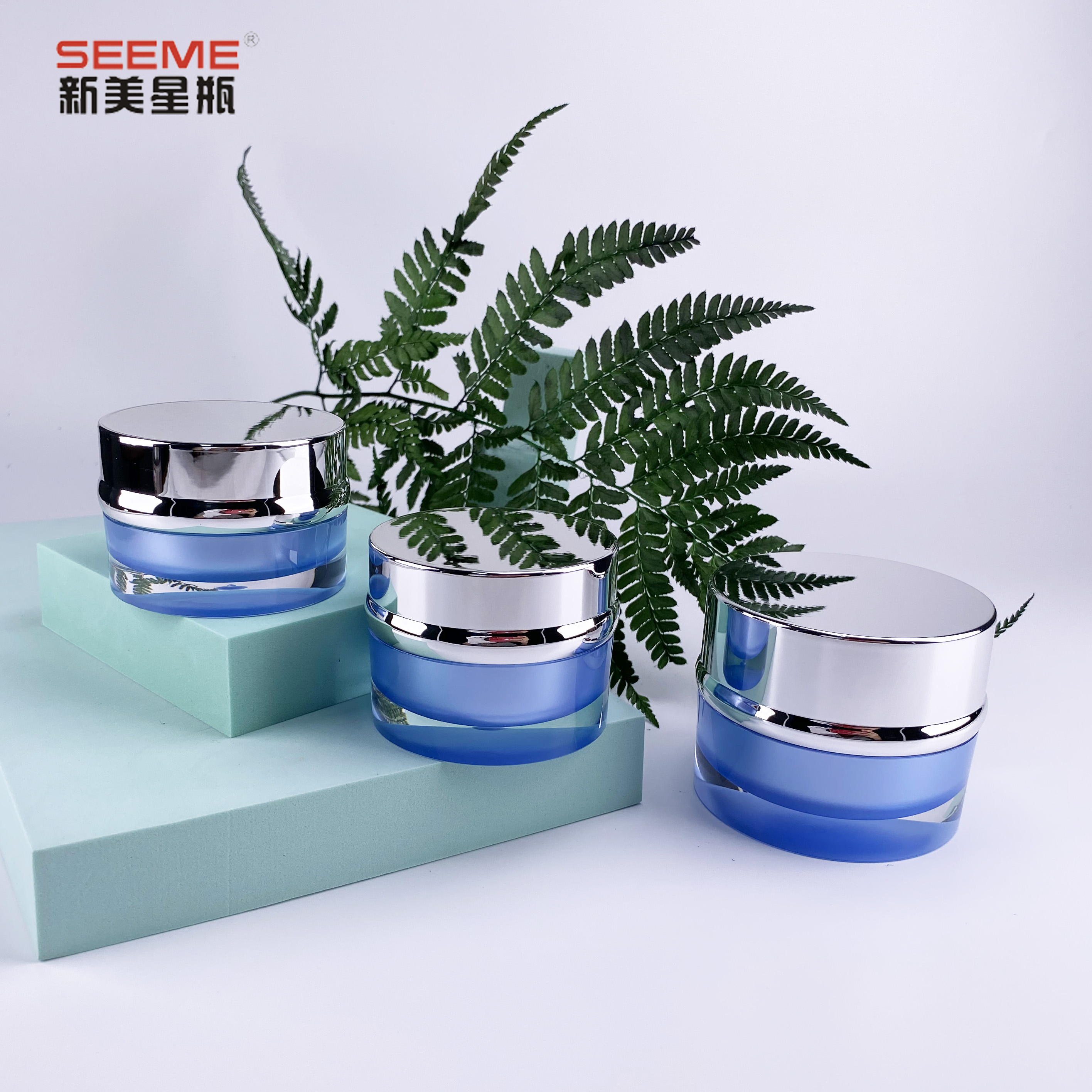 Popular empty round shape cosmetic packing 1.7oz 50g double wall acrylic cosmetic cream jar