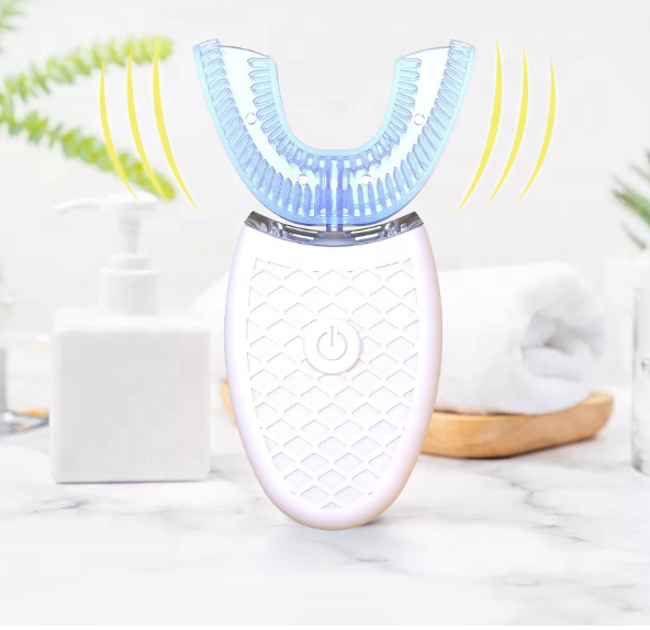 U Shape 360 Clean Electric Toothbrush Sonic Adult Rechargeable Portable Silicon Brush Head