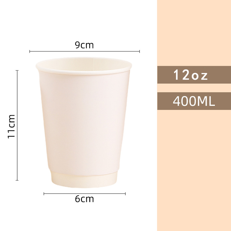 Custom 12oz Disposable Tableware Coffee Paper Cups for Hot Drinks