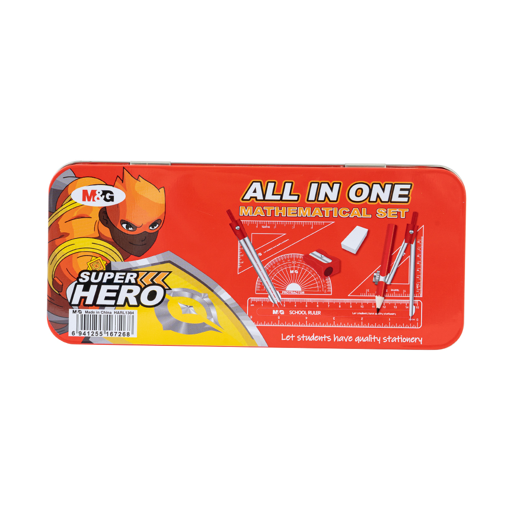 M&G Economical Compass math Set 8pcs geometry ruler set school stationery supply compass ruler scale Set