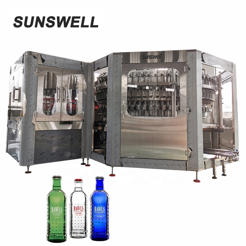 Factory price Glass Pet Bottle 10000BPH 500ml Soda water CSD beverage craft beer filling line
