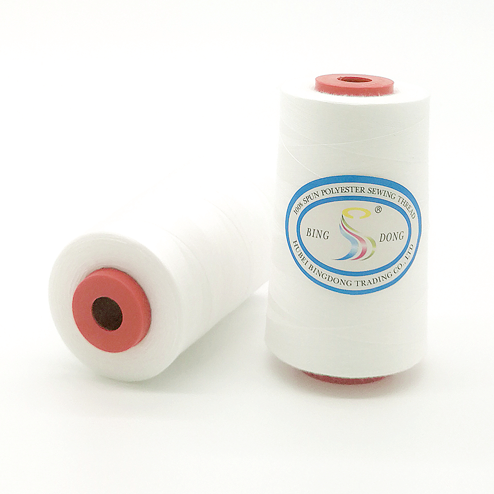 Аксессуары для одежды 3000 ярдов на конус 40 S/2 яркий 100% Virgin Spun полиэстер швейная нить сырье белый