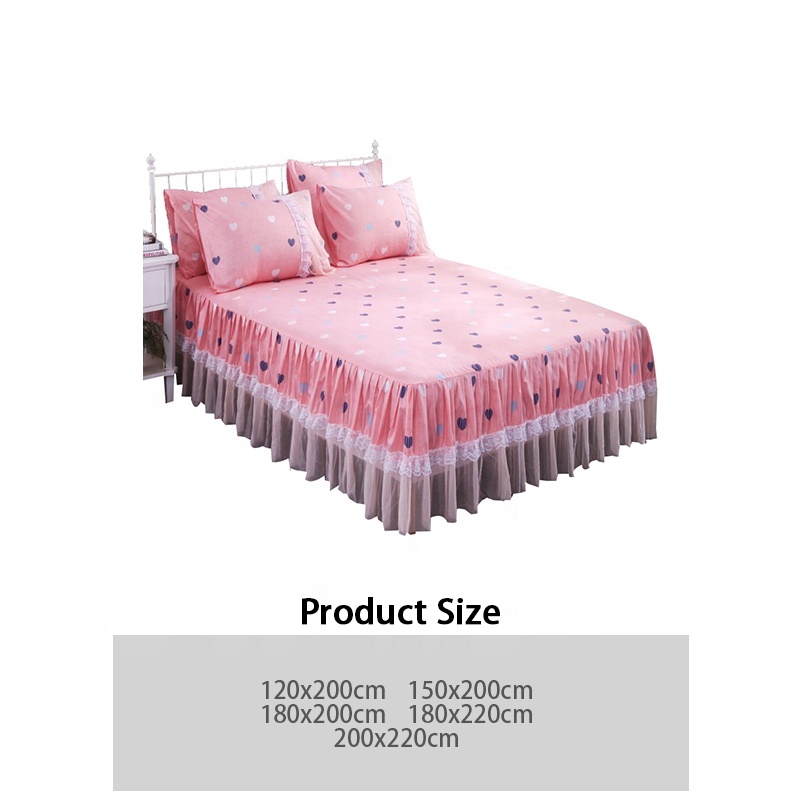 Lace Ruffled Bed Cover Skirt Fancy Bed Sheet Skirt