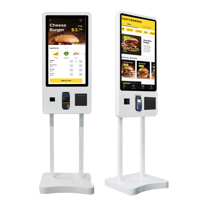 32 inch touch screen self checkout kiosk supermarket self service machine restaurant fast food shop