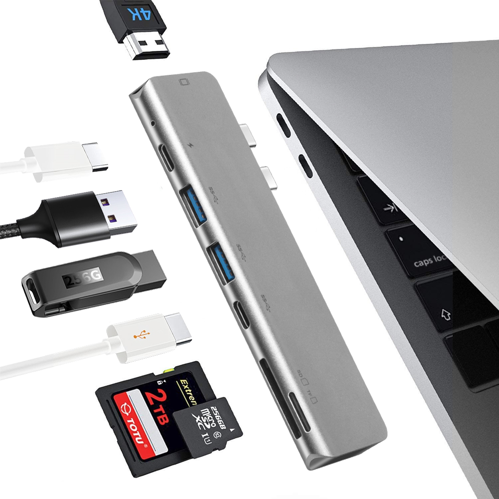 2020 два usb-c порта 7 портов с питанием Usb-C 3,0 Usb C концентратор
