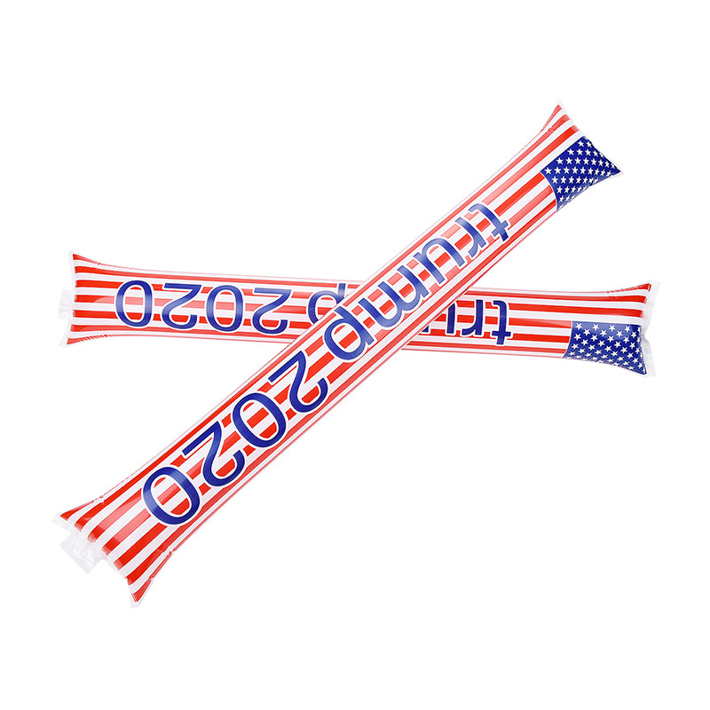 custom American flag support stick PE Noise maker cheering thunder inflatable sticks trump cheer stick