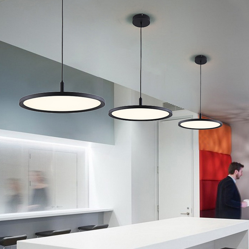 Factory Direct Modern Simple LED Round Pendant Light for Home Commercial Area Office Business Space and Restaurant