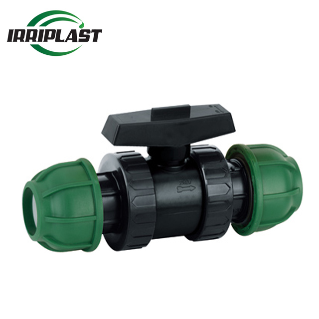 Бренд ирригационный пластиковый pp ПВХ двойной соединение HDPE PE PP шаровой клапан для водопроводной трубы PN16 PP Компрессионный фитинг