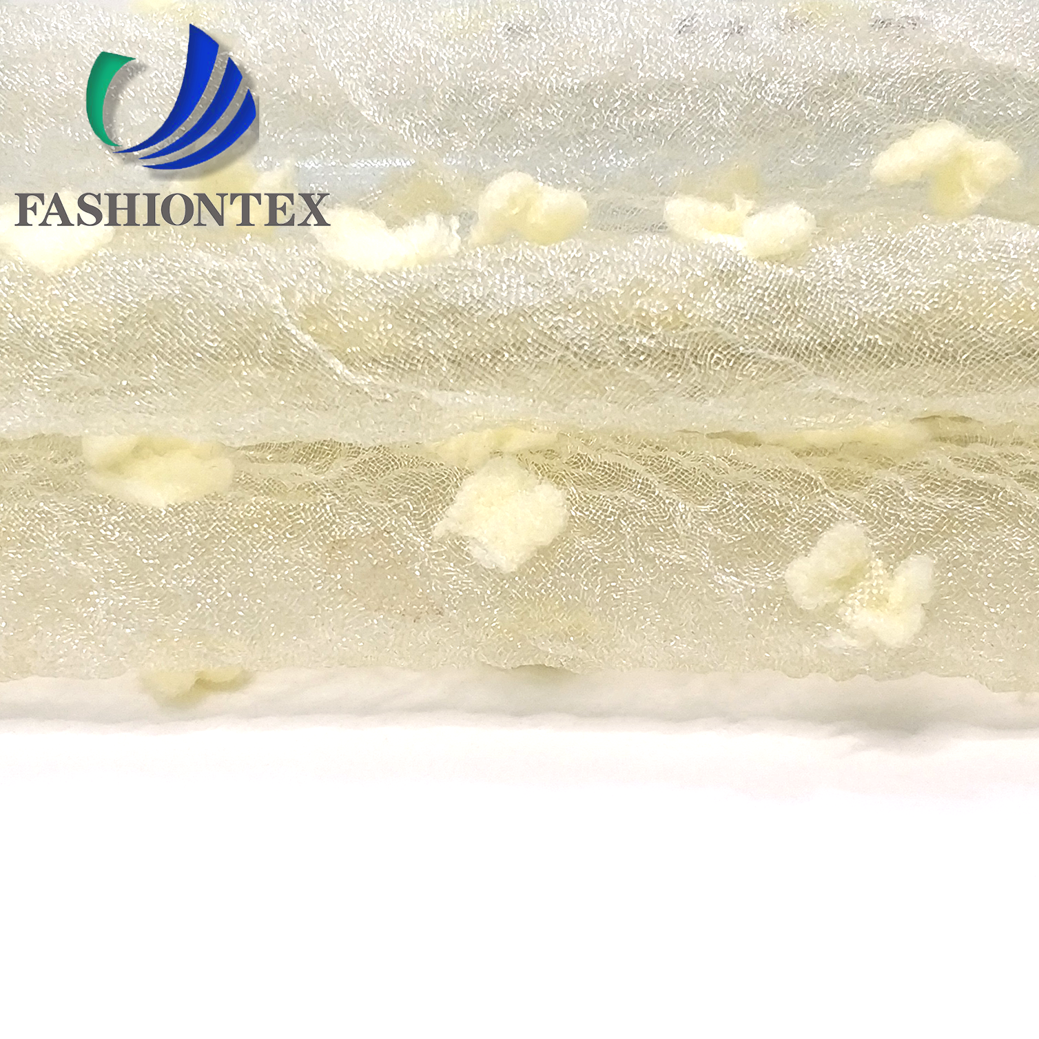 Fashiontex 20D super thin curved yarn dot clipped fabric 100% polyester fabric