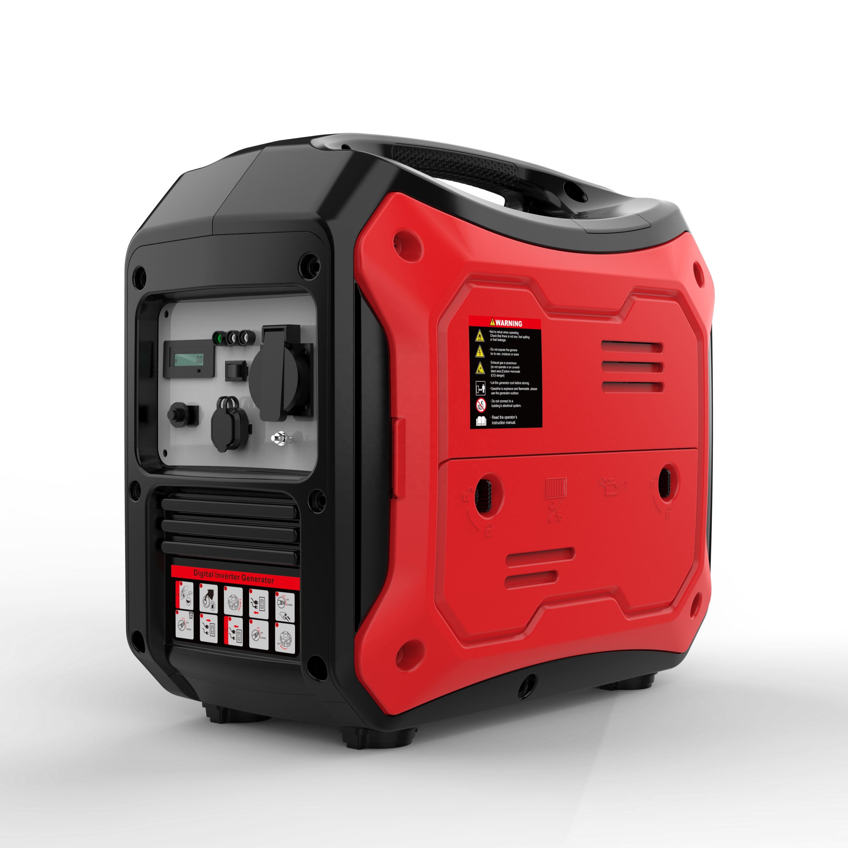 Электрический бесшумный бензиновый инверторный генератор Bison Mini, 3 кВт, 3 кВА, 3000 Вт