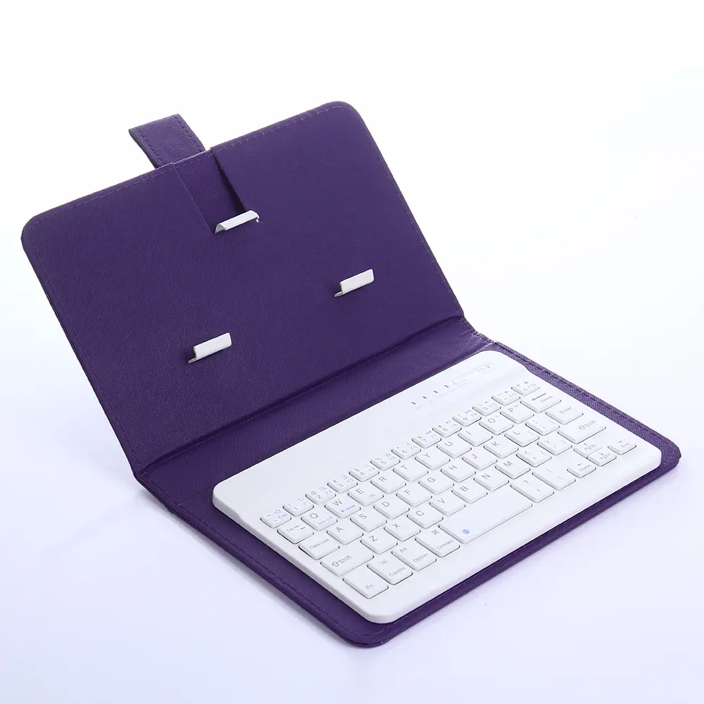Leather touchpad case with keyboard with pencil holder smart protective