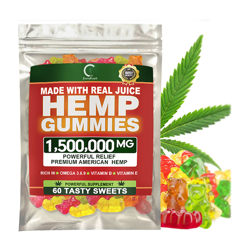 Free Drop Shipping Gummy Candies CBD Gummies Bear 60 Tasty Sweet Relieve stress & Anxiety Hemp Gummies