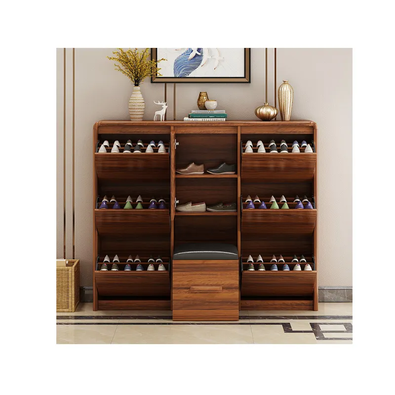 Modern shoe rack storage cabinet furniture wooden shoe cabinet