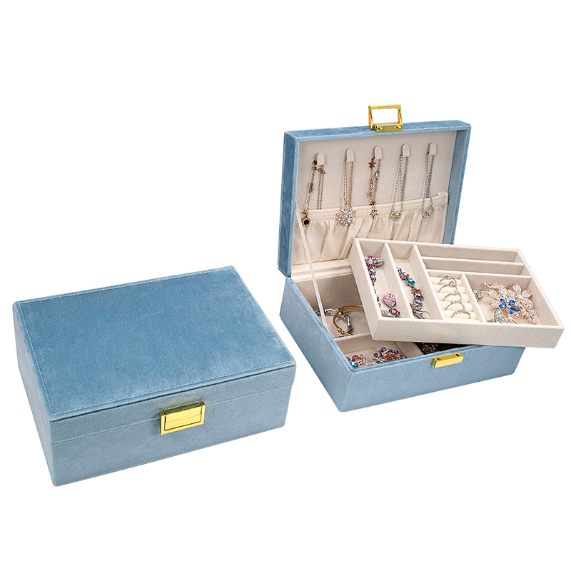 Chinese Portable Velvet Ring Jewelry Storage Cases For Locking Wholesale Custom Travel Bracelet Necklace Jewerly Organizer Box