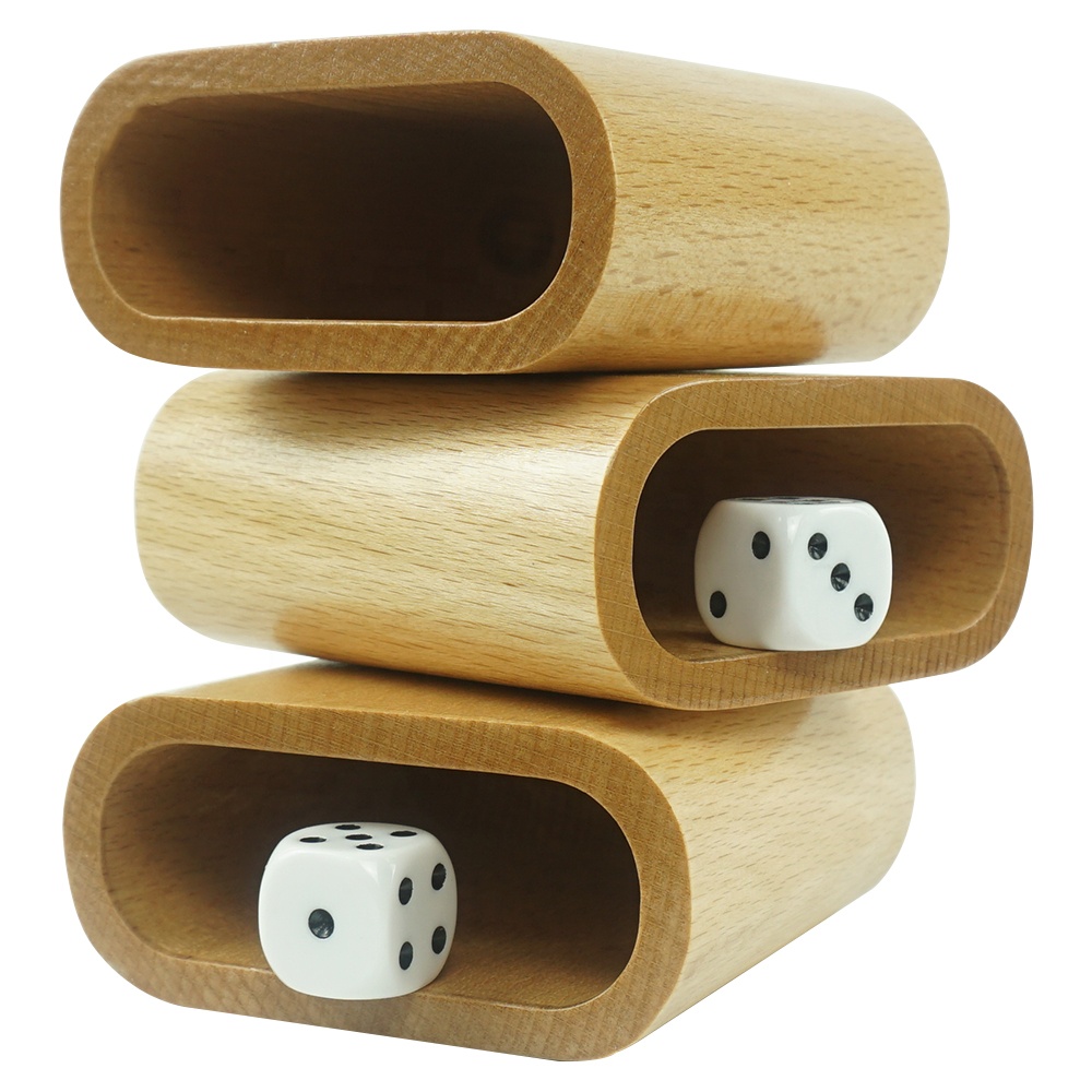 Good quality beech dice in rolling cup wholes for dices cups
