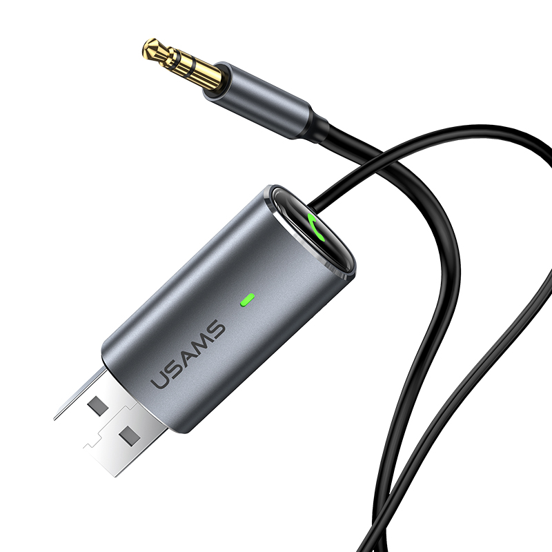USAMS SJ504 Wireless Receiver BT5.0 USB 3.5mm Wireless Audio adapter for car
