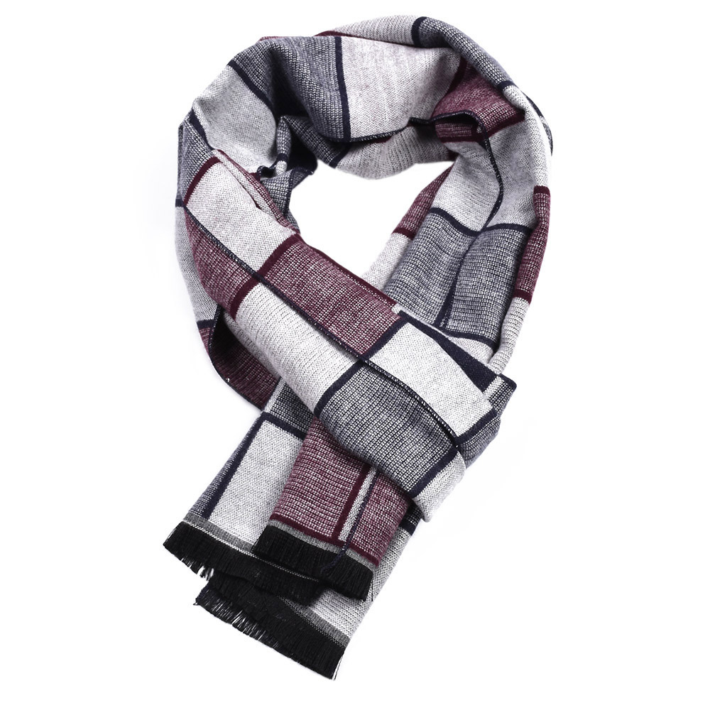 Wholesale Winter Warm Other Grid Designer Men Cashmere Scarf Wool Luxury Scarves Shawls