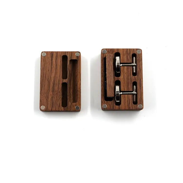 Wholesale Mens Elegant Suit Shirt Gift Cufflinks And Tie Clip Set With wood cufflink box For Wedding