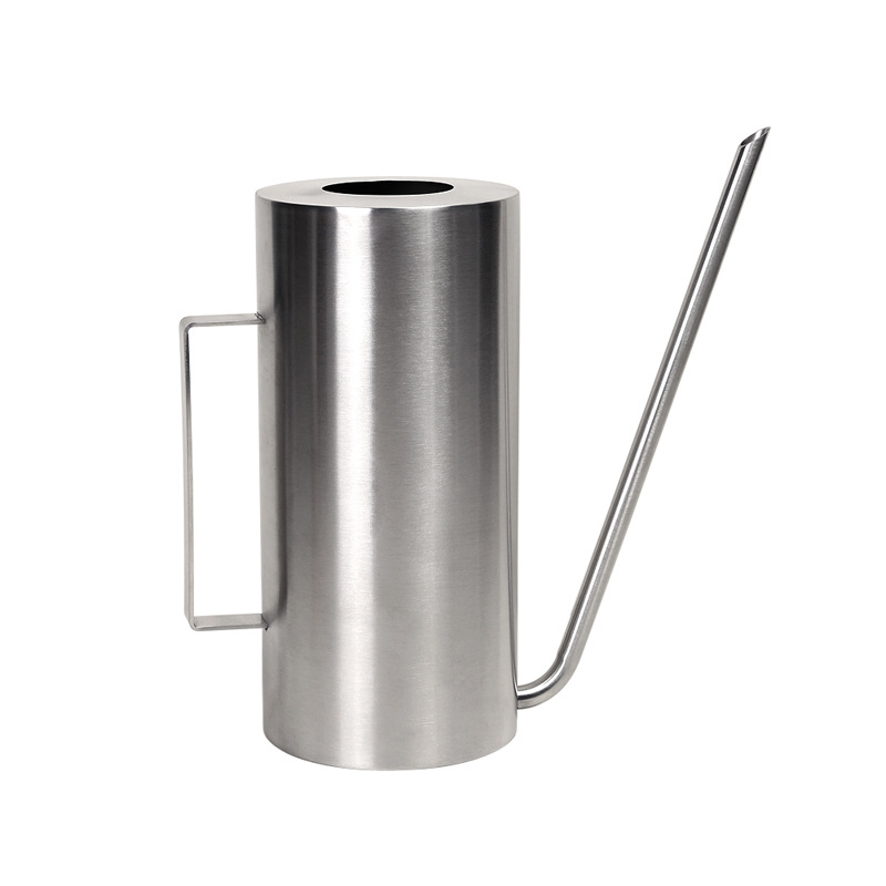 1.5 Liter Cylinder Shape Stainless Steel Garden Watering Flower Plant Handle Can Metal Watering Can