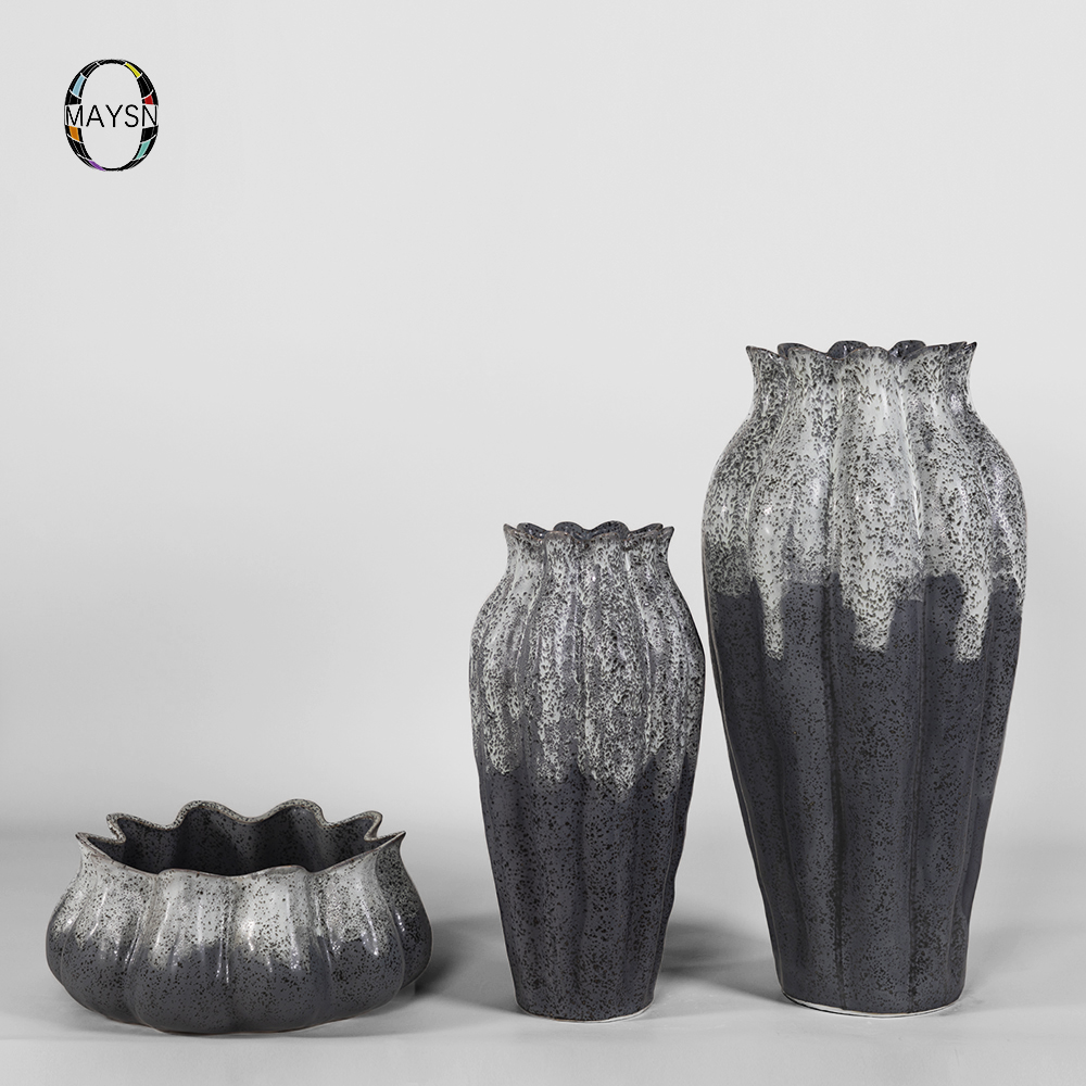 Nordic style ceramic tall vase sets glazed porcelain modern flower vases for vases for home decor design hotel decor
