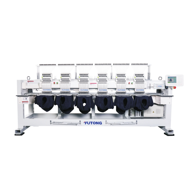 FT-ECT1206 multifunction 6 heads flat T-shirt cap Embroidery machine for design shop