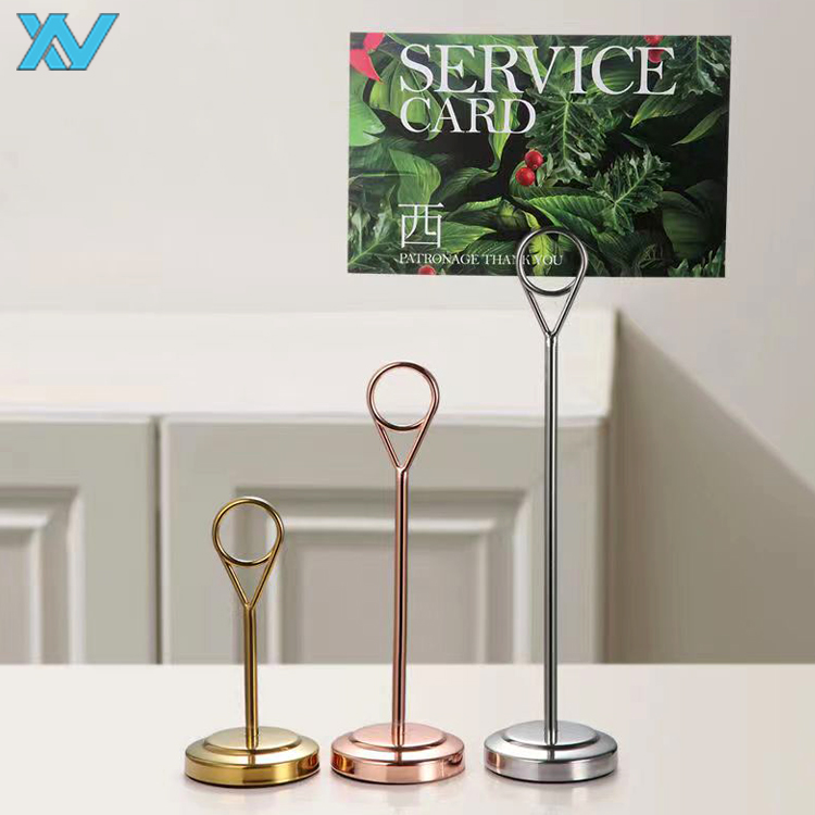 Restaurant Tabletop Metal Wire Circle Shape Menu Holder Table Number Display Rack Western Menu Rack