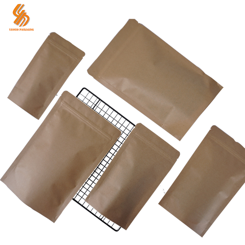 Digital printing with zipper kraft paper packaging bag customized stand up pouch packaging bags