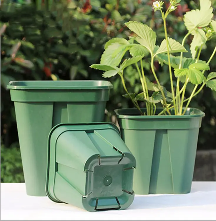 YiCai Flower Pots Square Root-Controlled Potted Planting Seedling Thickening Flower Plastic Gallon Pot Bottom Plate