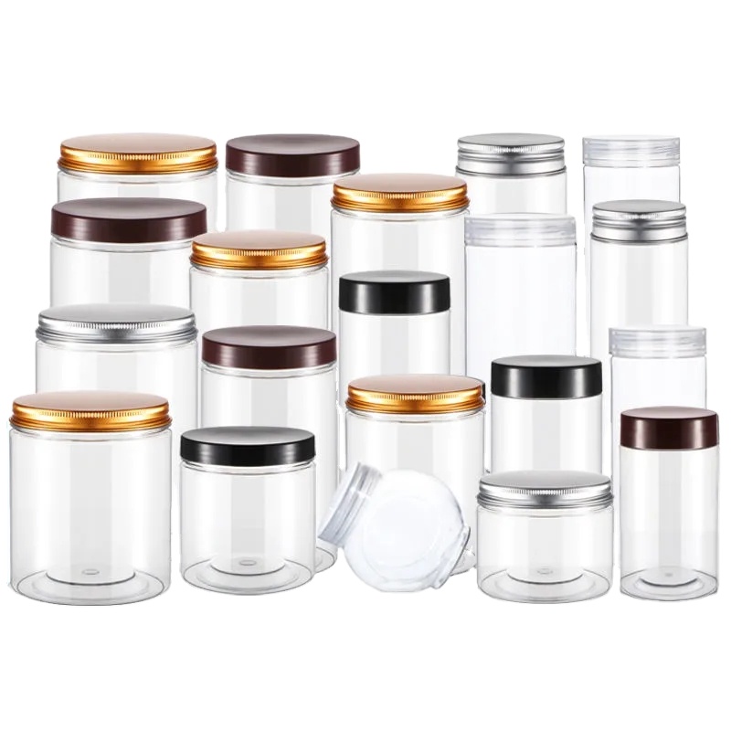 With cover seal sample liquid bottle transparent plastic nuts scented tea sealed tank round snacks candy packaging cans