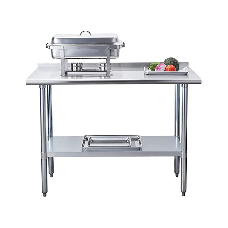 Strong Beef Processing Station Two Layer Stainless Steel Restaurant Prep Table for Household