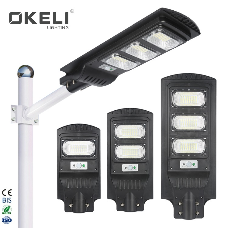 OKELI датчик движения водонепроницаемый IP66 ABS 30W 60W 90W напольный интегрированный все в одном светодио дный уличный светильник