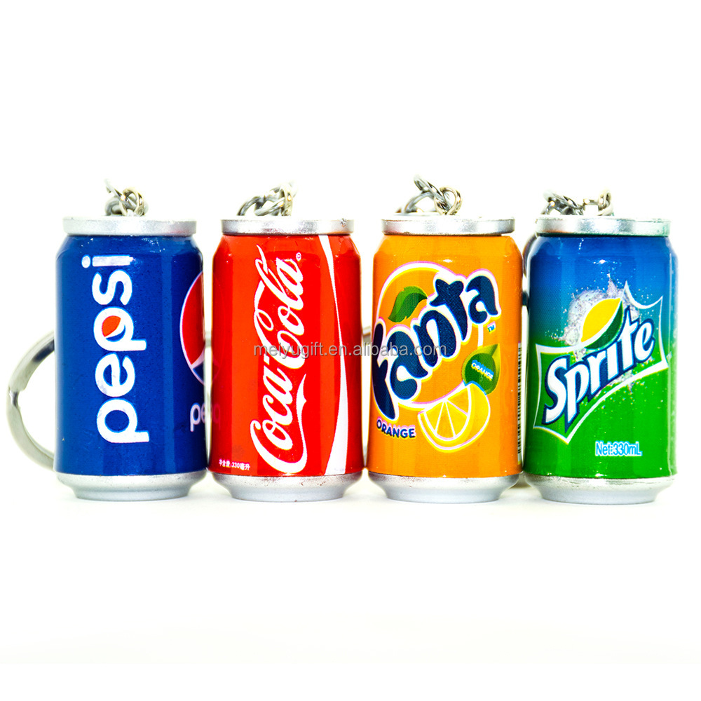 wholesale can mini drink bottle keychain custom logo resin keychain accessories
