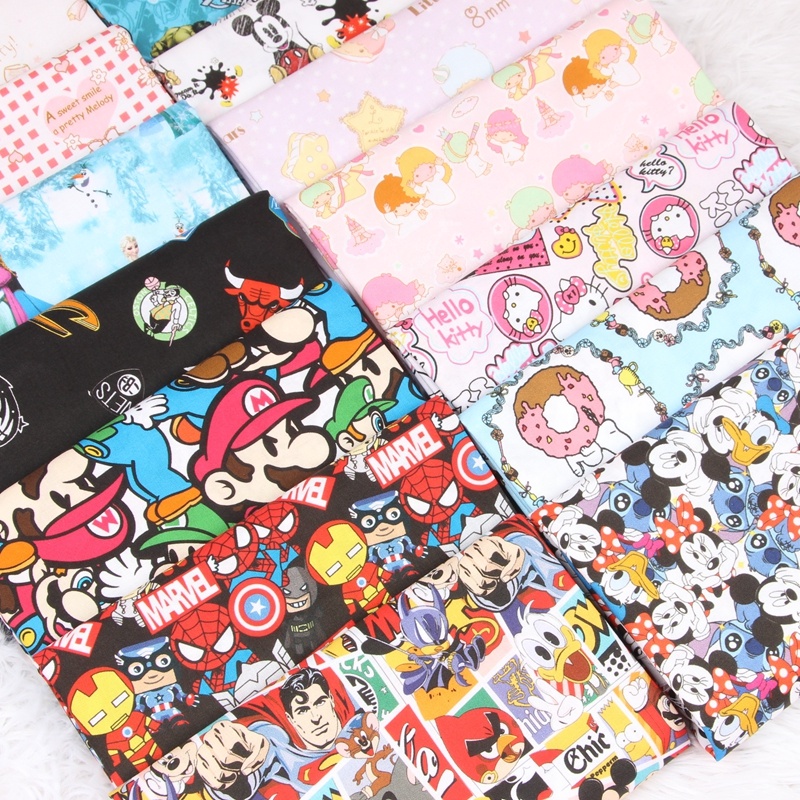 Width 1.1 Meter Digital Printing Super Bros Mouse Cotton Fabric By The Yard For Sewing Clothes Dress Sofa Cover Woven Fabrics