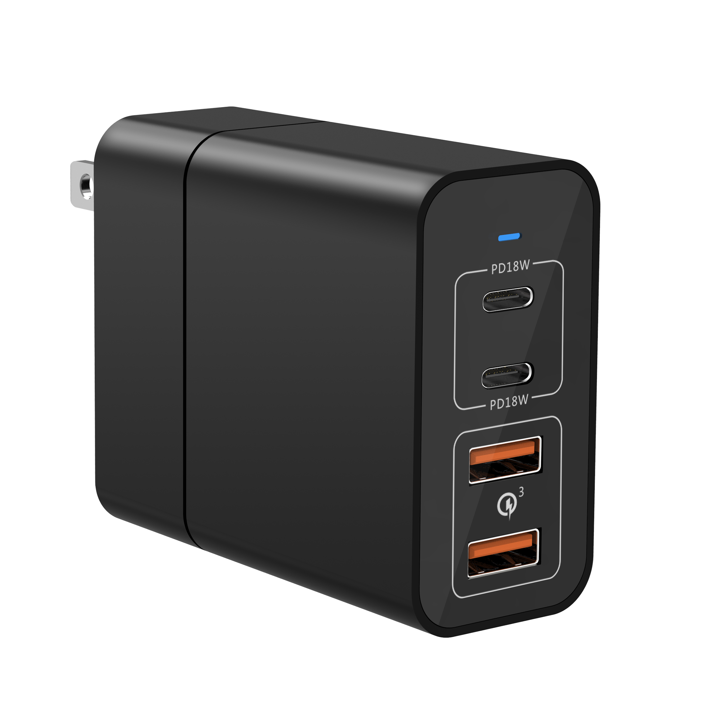 Тип C PD 18W быстрое зарядное устройство всего 48 Вт Универсальный 4 порта usb настенное зарядное устройство QC 3,0 путешествия зарядное устройство адаптер питания для ноутбука