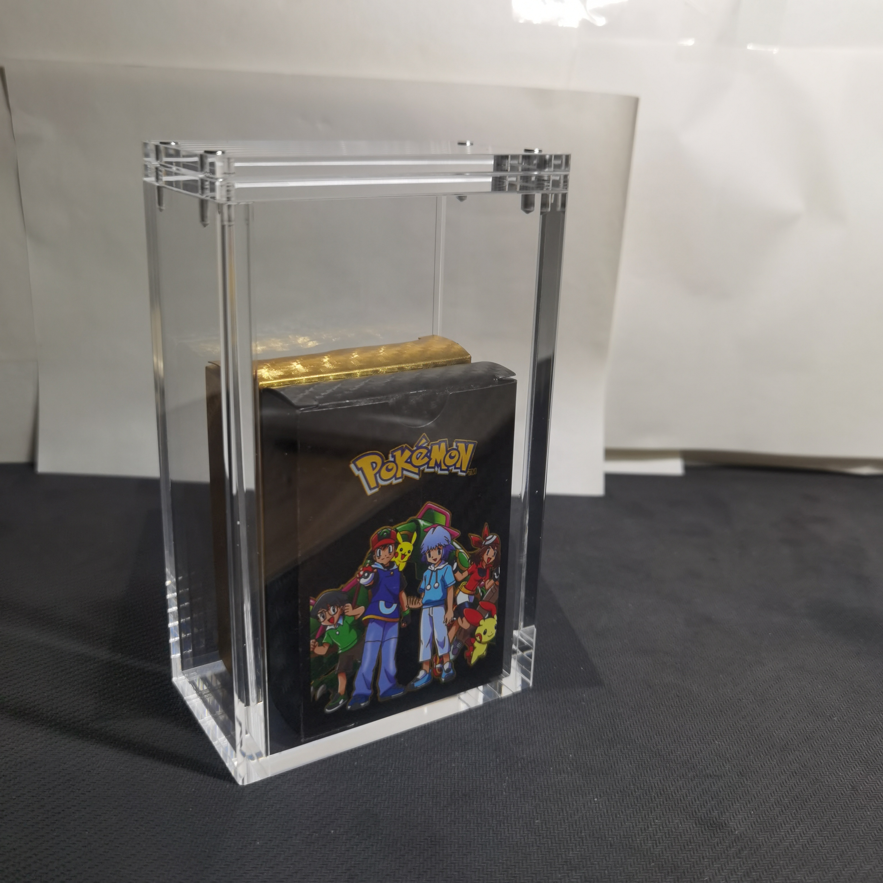 Custom pokemon Booster pack display Booster box closure case acrylic display trading cards booster packs box Single protection