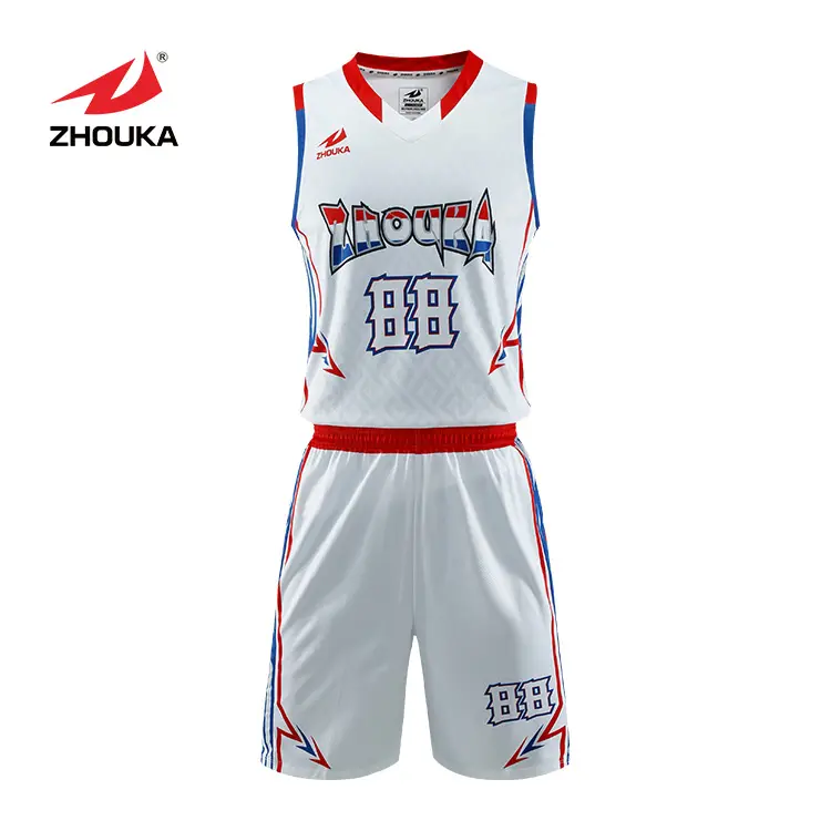 ZHOUKA supplier quality customized wholesale basketball uniform basketball uniform