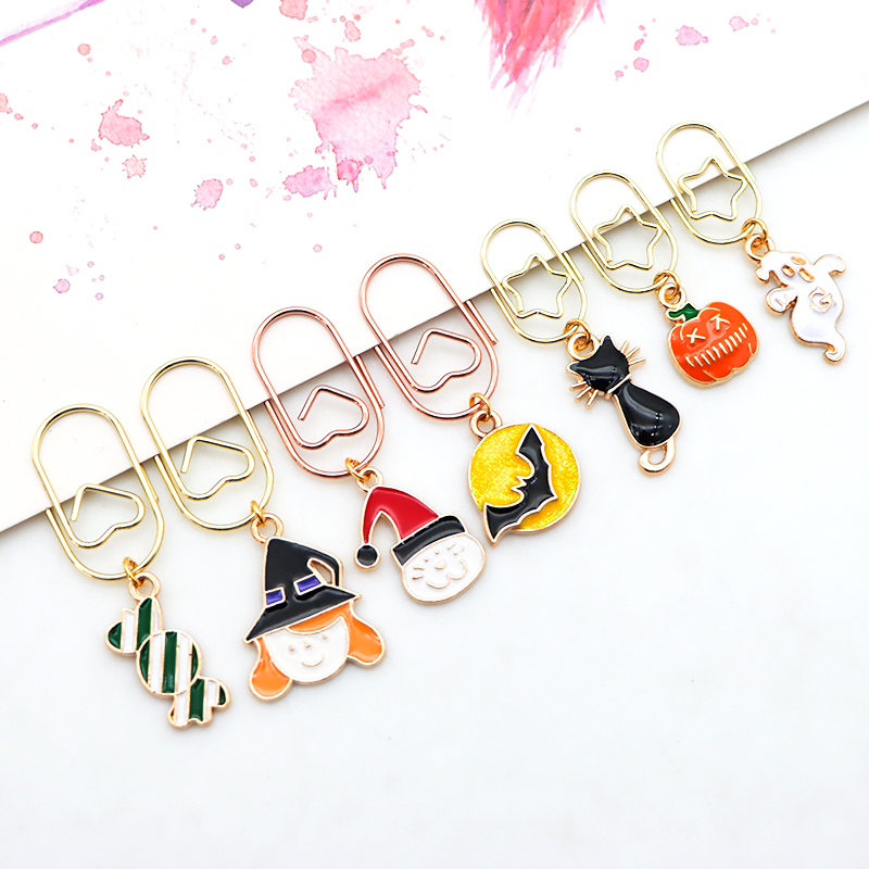 New Mini Love Paper Clip Holiday Elements Paperclip Halloween Zinc Alloy Hanging Pendant Paper Clip