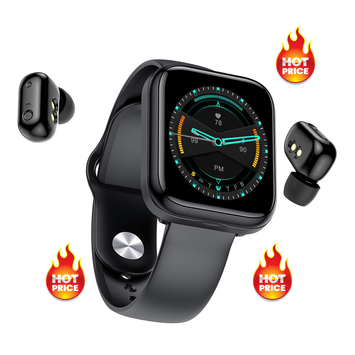 Factory smart watch Earphone 2 in 1 power bank power smart bracelet Portable Headset BT 5.0 earbud earphone smart watch wireless