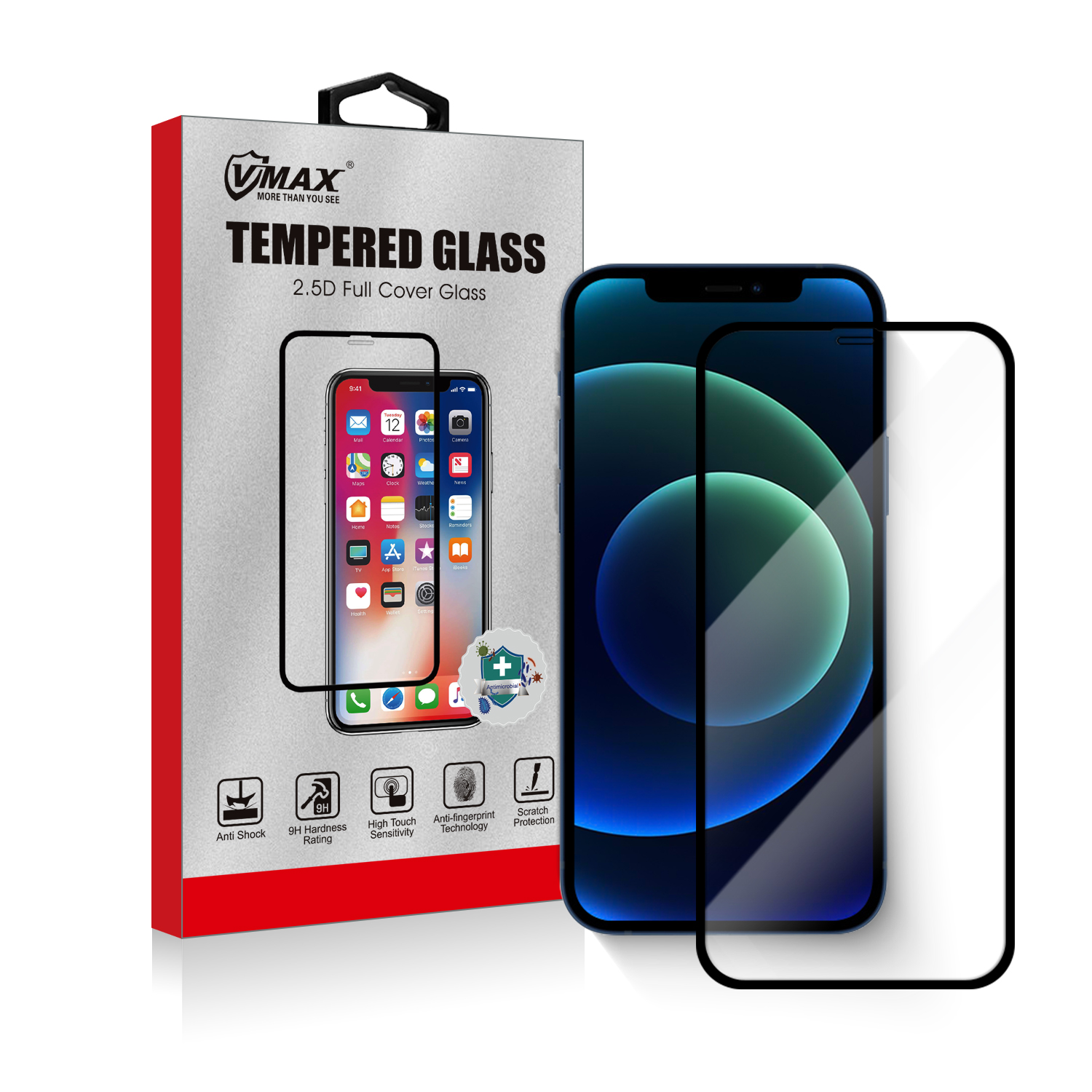 Закаленное стекло для iPhone 13, защита экрана 2.5d, шелкография, полное покрытие, 0,33 мм, защитная пленка для iphone 13, 12, 4g