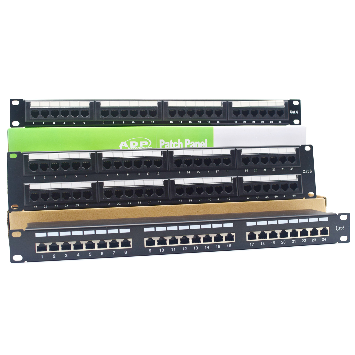 Патч-панель UTP Cat5e, патч-панель Cat6, патч-панель 24 порта